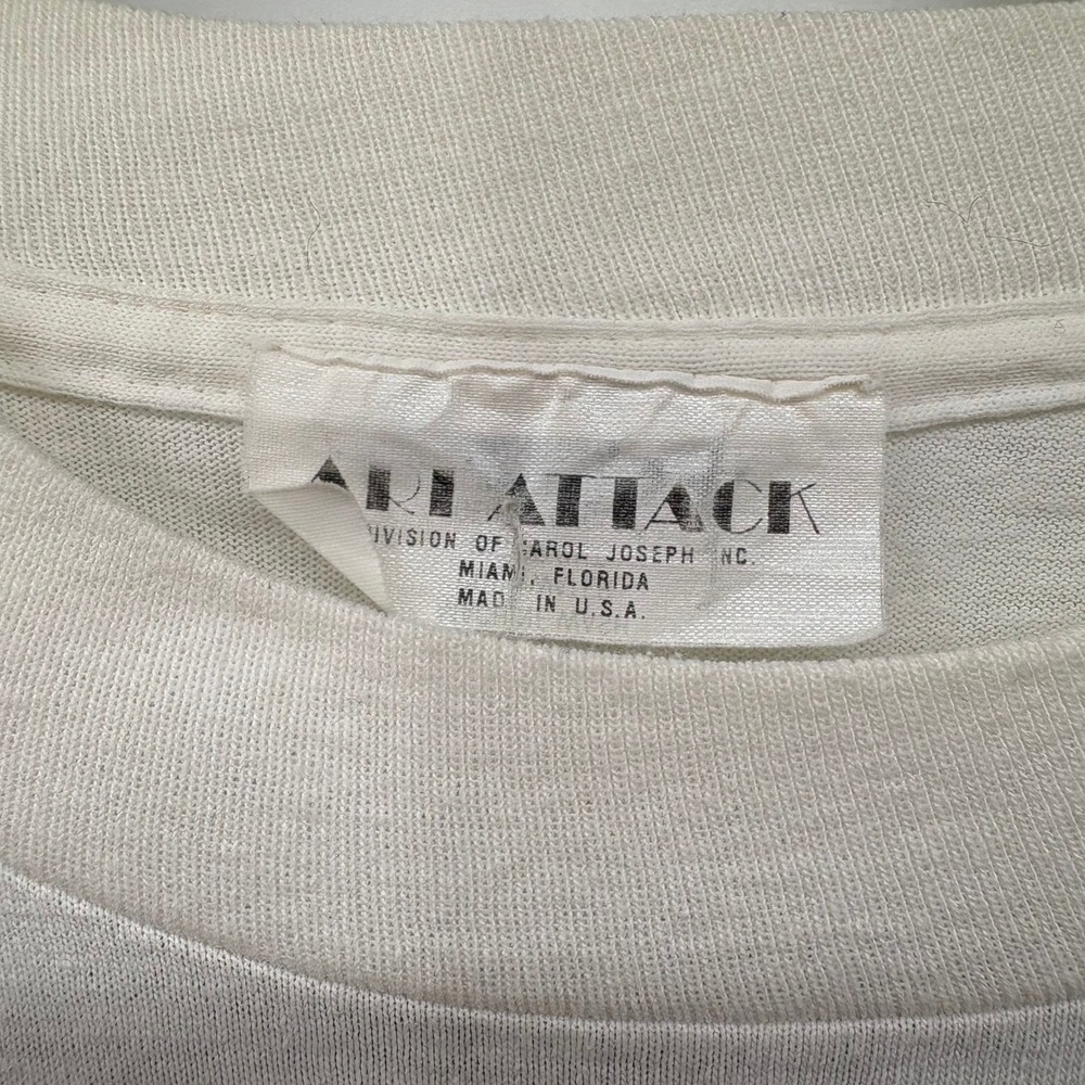 Art Attack Mens Size Large Casino Graphic Shirt White Single Stitch 80s - Picture 5 of 7